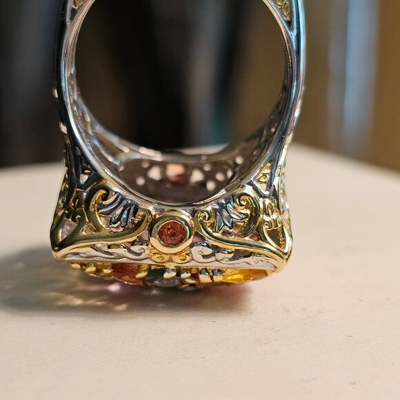 Gems en Vogue 18K Gold Accented Multi Sapphire ring, size 10 - Picture 5 of 9